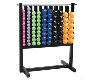 VTX Locking Rack with 43 Pairs of Vinyl Coated Dumbbells - MDR-DVPAC