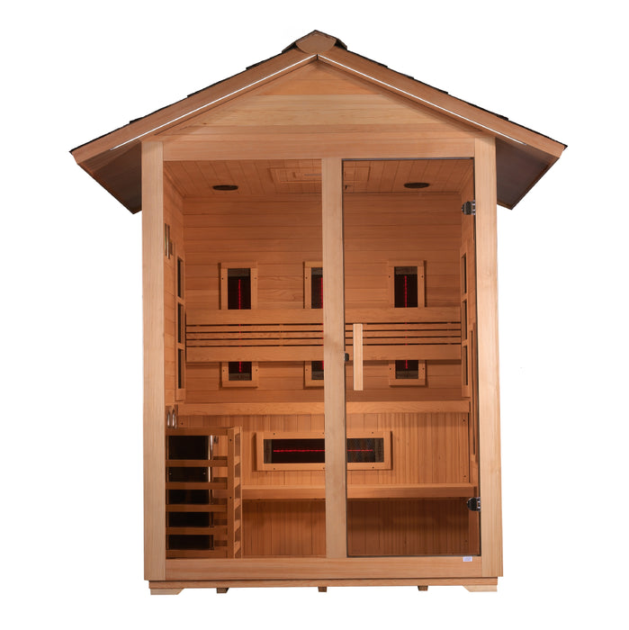 "Carinthia" Full Spectrum PureTech™ Hybrid Sauna Outdoor with Canadian Hemlock Wood  Model: GDI-8123-01