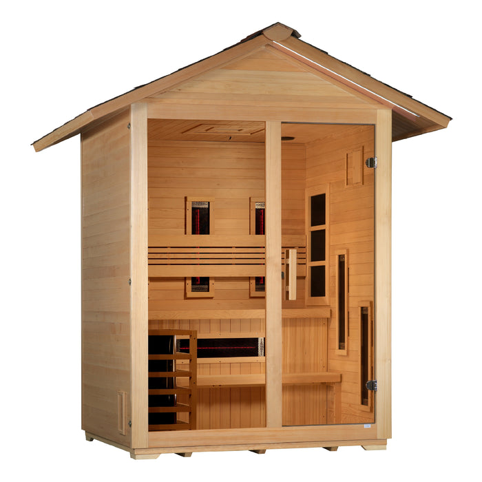 "Carinthia" Full Spectrum PureTech™ Hybrid Sauna Outdoor with Canadian Hemlock Wood  Model: GDI-8123-01