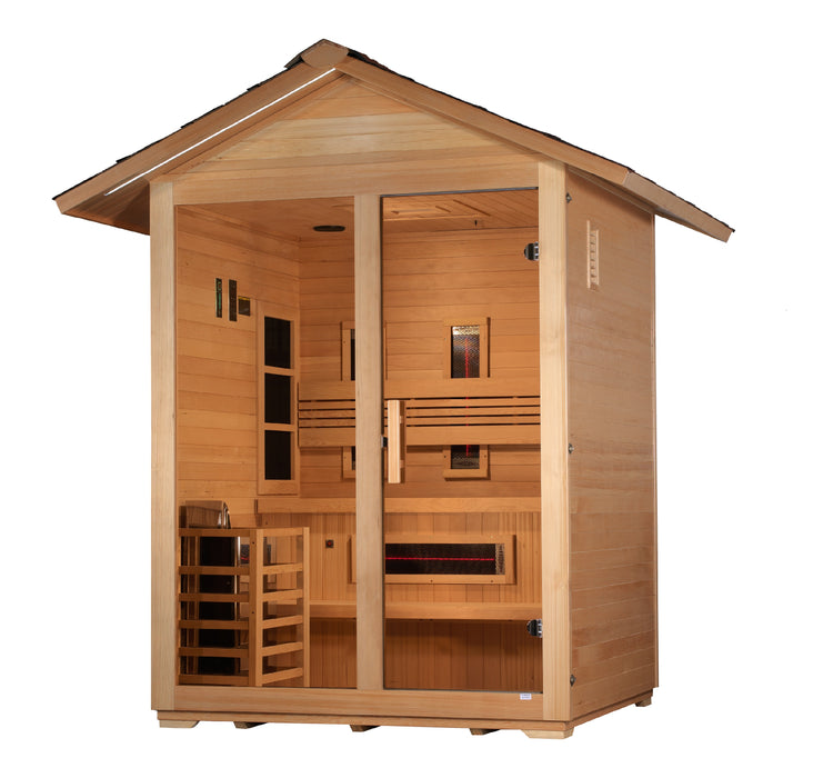 "Carinthia" Full Spectrum PureTech™ Hybrid Sauna Outdoor with Canadian Hemlock Wood  Model: GDI-8123-01