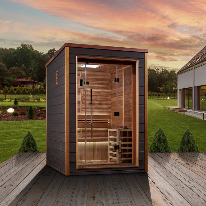 "Narvik" Traditional Sauna Indoor/Outdoor with Red Cedar Wood  Model: GDI-8202-01