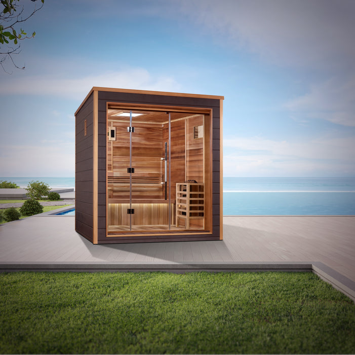 "Drammen" Traditional Sauna Indoor/Outdoor with Red Cedar Wood  Model: GDI-8203-01