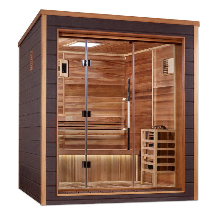 "Drammen" Traditional Sauna Indoor/Outdoor with Red Cedar Wood  Model: GDI-8203-01