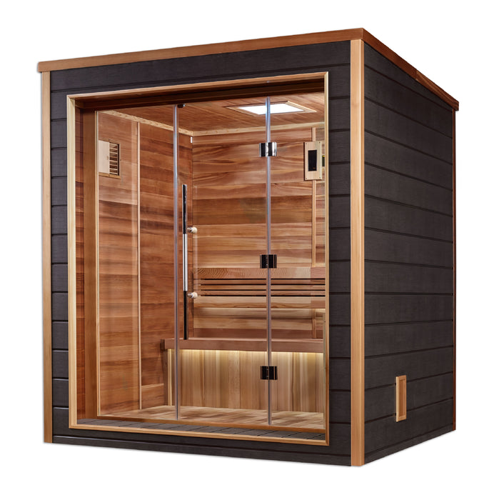 "Drammen" Traditional Sauna Indoor/Outdoor with Red Cedar Wood  Model: GDI-8203-01