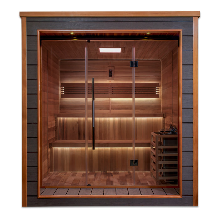 "Bergen" Traditional Traditional Sauna with All-Weather Exterior & Red Cedar Wood Interior  Model: GDI-8206-01