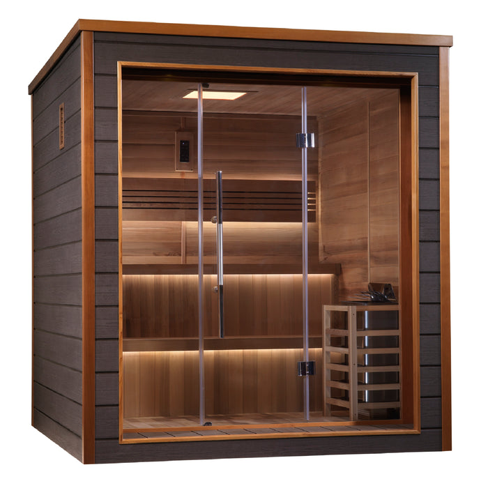 "Bergen" Traditional Traditional Sauna with All-Weather Exterior & Red Cedar Wood Interior  Model: GDI-8206-01