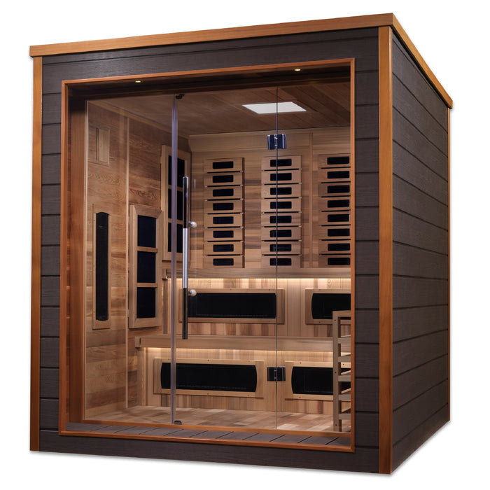 "Karlstad" PureTech™ Full Spectrum Hybrid Sauna with All-Weather Exterior & Red Cedar Wood Interior  Model: GDI-8226-01