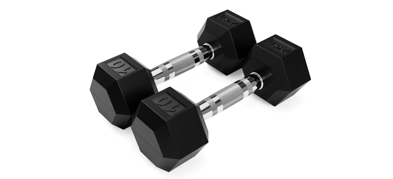 USA Rubber Hex Dumbbell Sets - HDR