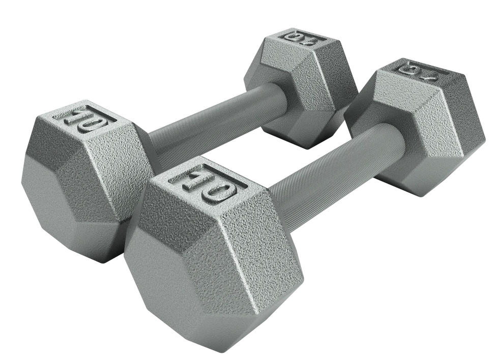 USA Solid Iron Gray Cast Hex Dumbbell Set 5-50LBS - IHD-005-050