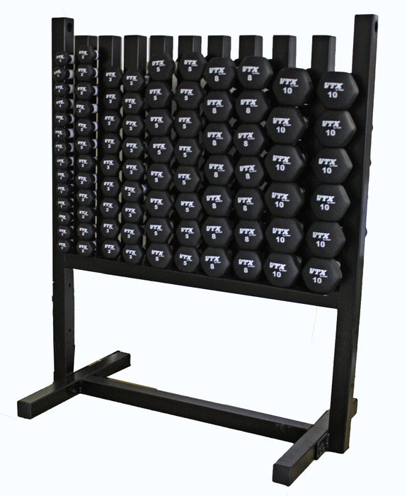 VTX Locking Rack with 43 Pairs of Neoprene Coated Dumbbells - MDR-DNPAC