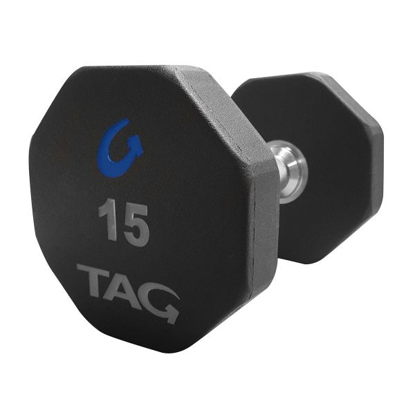 TAG Fitness 8 Sided Rubber Dumbbells