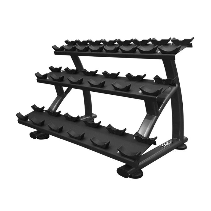 TAG Fitness 3-Tier Dumbbell Saddle Rack - 10 Pair