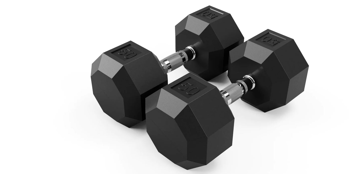 VTX 8-Sided Rubber Dumbbell Set 5-50 LBS - SD-005-050R