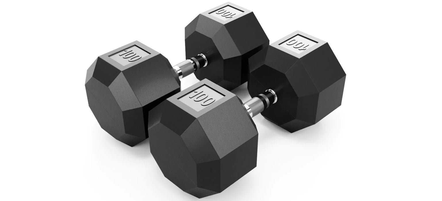 VTX 8-Sided Rubber Dumbbell Set 80-100 LBS - SD-080-100R