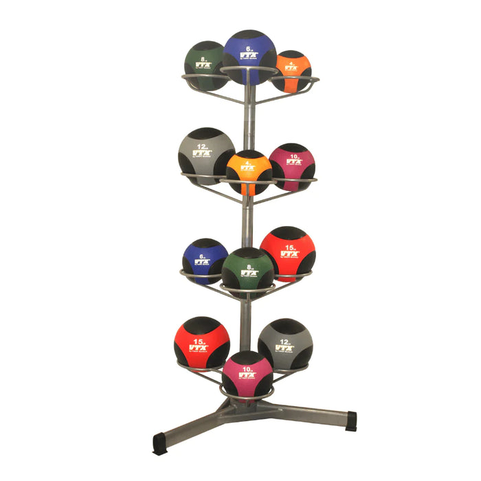 VTX Wall Ball Rack With 4~15 Pound Medicine Balls - BALLPAC-GMB15G2