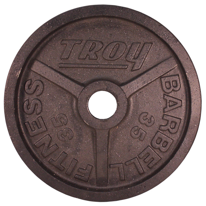 TROY Wide Flange Premium Grade Machined Olympic Plate Black - PO