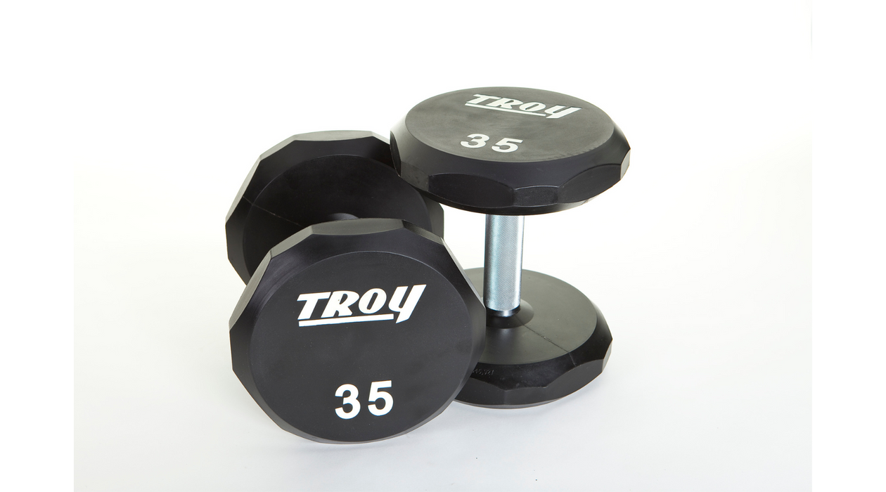 TROY 12-Sided Urethane Encased Dumbbell Set  5-50lbs - TSD-005-050U