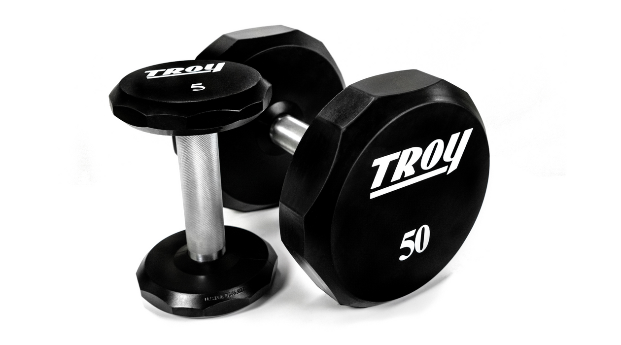 TROY 12-Sided Urethane Encased Dumbbell Set  5-50lbs - TSD-005-050U