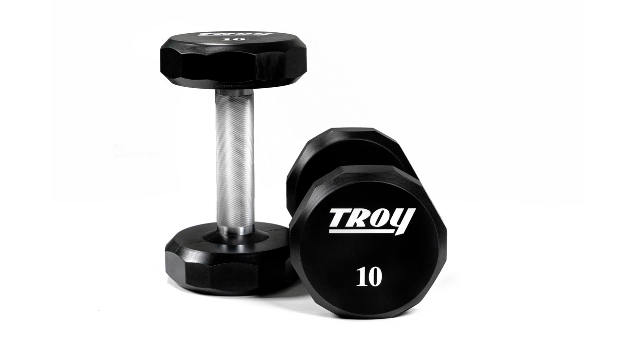 TROY 12-Sided Urethane Encased Dumbbell Set  5-50lbs - TSD-005-050U