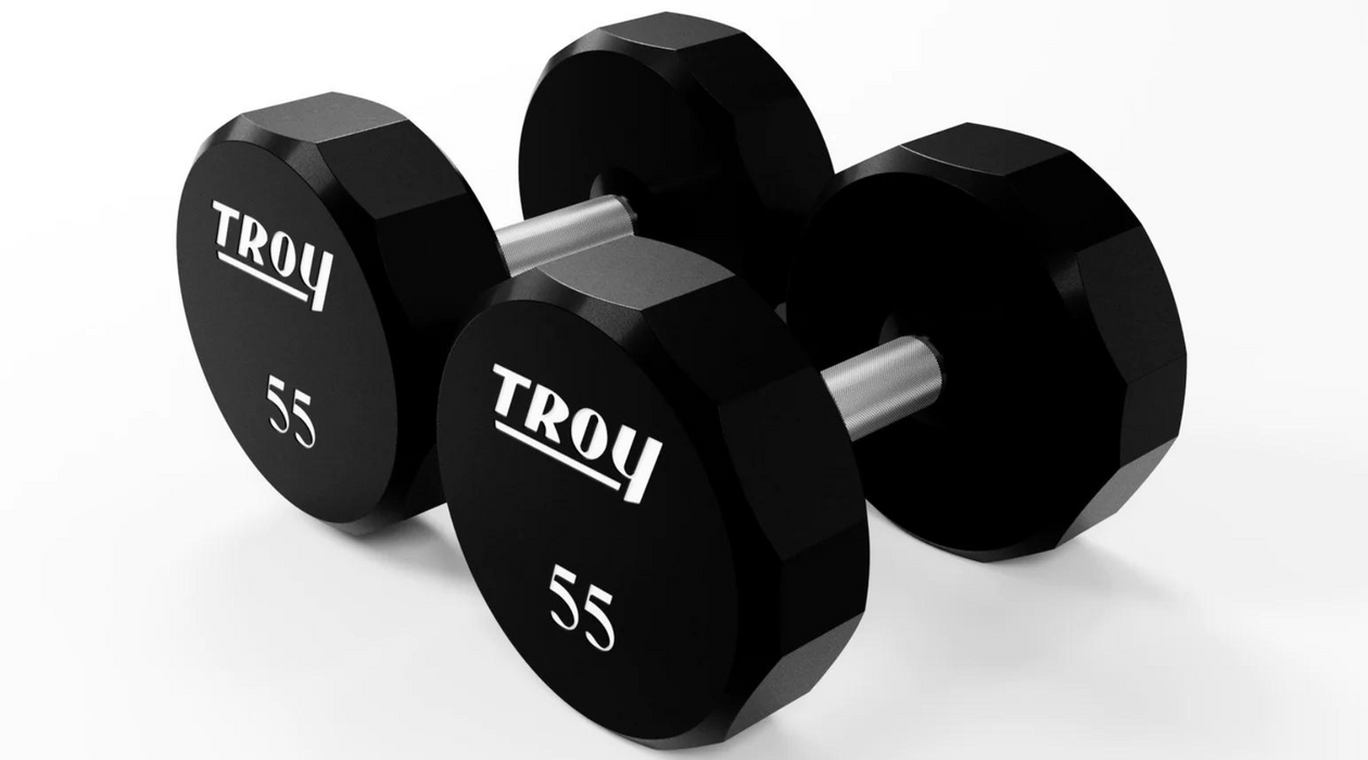 TROY 12-Sided Urethane Encased Dumbbell Set  55-75lbs - TSD-055-075U