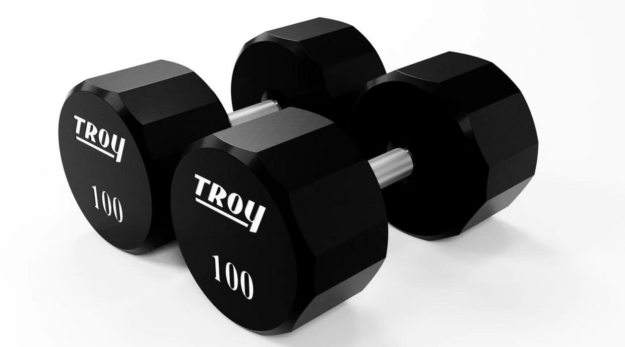 TROY 12-Sided Urethane Encased Dumbbell Set  80-100lbs - TSD-080-100U