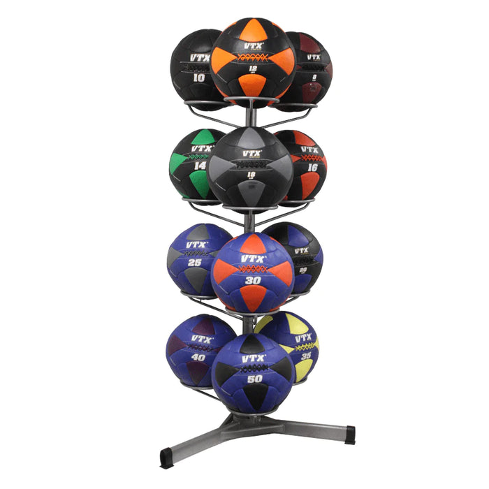 VTX Wall Ball Rack W/ 8-50 Pound Wall Balls - BALLPAC-PWB50